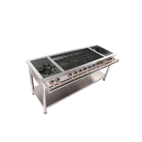 Fazaa - Zelzal Stove - - Size : length 180cm - width 70cm - height70 cm - weight 80 kg  - full stainless steel + cast metal  - tray for the preservation of liquids and dirt easy to clean