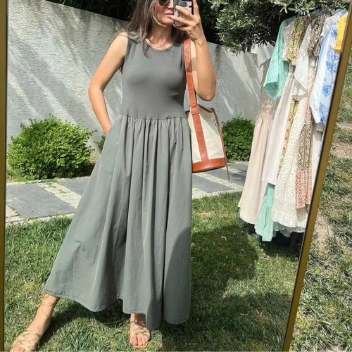 Olive Summer Basic Dress