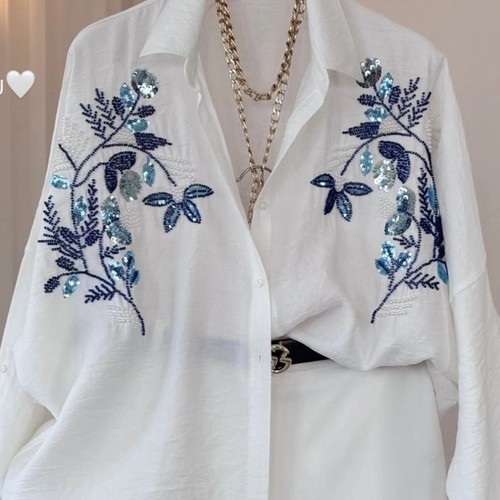 White Tarz Shirt - Free size(Over Size)