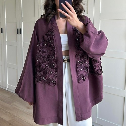 Burgundy Yaqout Kimono