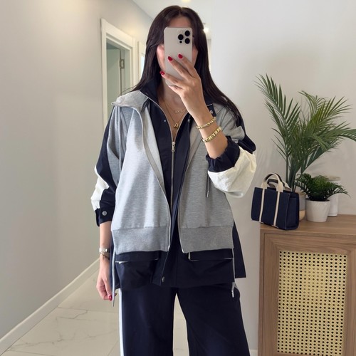 Navy Hoodie Set - Hoodie Length: 65 cm  Pant Length: 106 cm  بترجع تتوفر قريبا