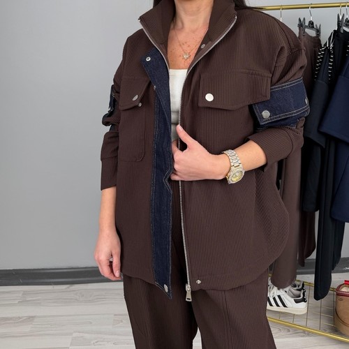 Brown Denim Suit