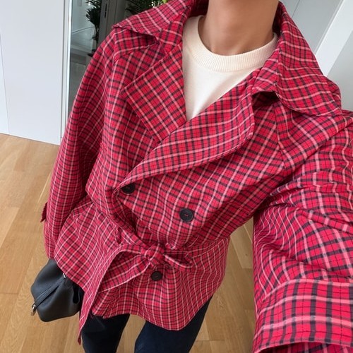 Plaid Belted Jacket