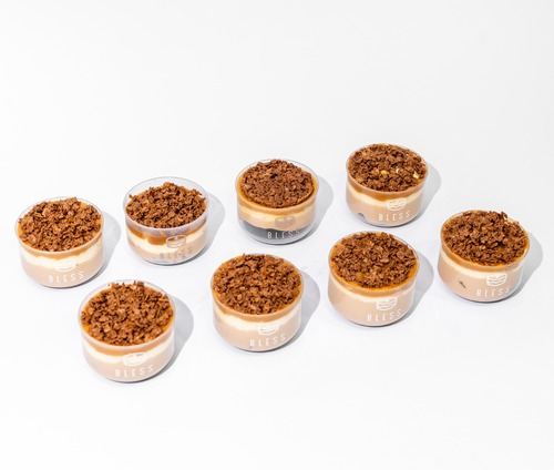 Crunchy Trifle mousse - Trifle with layers of chocolate fudge cake , chocolate mousse, caramel and crunchy