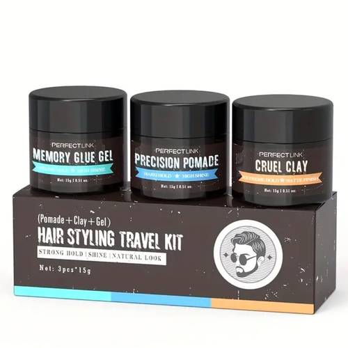 Hair cutting set - Hair Cutting Kit Light hold and shine gel Medium hold styling gel Strong hold styling gel that lasts and lasts Easy to wash and leaves no residue Ideal for all hair types