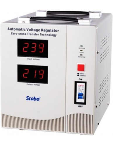 CHN Electricity Regulator - SDR - 8000 - CHN Electricity Regulator - SDR - 8000 Features:-+ Elegant and modern design + MCU controlled circuit offering precision output + Zero cross transfer technology integrated + High efficiency toroidal transformer + Staba patented CoolMate Technology optional + Full protection: over voltage, under voltage, overheat, short circuit,and overload+ Selectable 6s/180s delay time+ CE certified