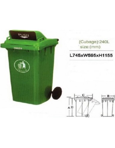 Garbage dram with 240-liter green calf with CHN magic slot - ZTL-240A-9 - Garbage dram with 240-liter green calf with CHN magic slot - ZTL-240A-9