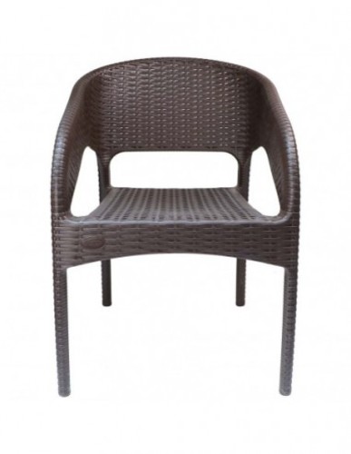 Brown braided iron legs garden chair - Brown braided iron legs garden chair