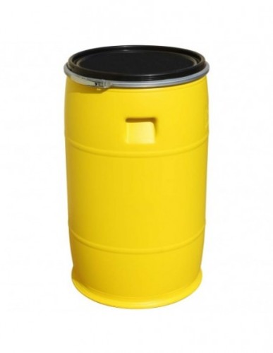 200-liter plastic barrel with Saudi yellow collar - 200-liter plastic barrel with Saudi yellow collar