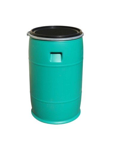 200-liter plastic barrel with Saudi green collar - 200-liter plastic barrel with Saudi green collar