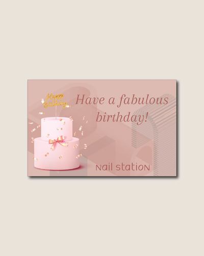  صالون نيل ستيشن  - Birthday Gift Card