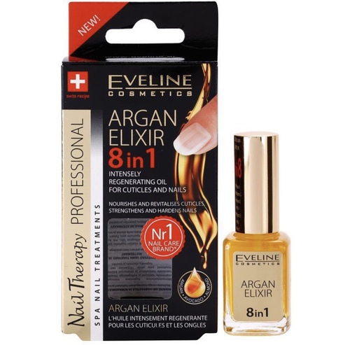 EVELINE Nail Therapy Argan Elixir 8 in 1 INTENSELY REGENERATING OIL