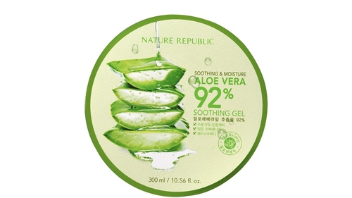 Nature Republic New Soothing Moisture Aloe Vera Gel 92 Percent Korean Cosmetics, 10.56 Fluid Ounce