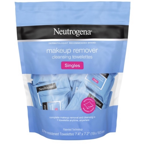 Neutrogena Makeup Remover Cleansing Towelette Singles, Daily Face Wipes to Remove Dirt, Oil, Makeup