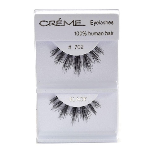 Crème 100% Human Hair Natural False Eyelash Extensions #702