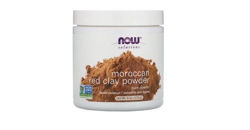 Now Foods Moroccan Red Clay Powder, Pure Powder for Sensitive Skin Facial Mask