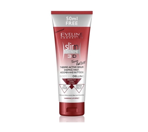 Eveline Slim Extreme 3D Thermo Active Cellulite Cream Hot Serum Treatment for Shaping Waist, Abdomen