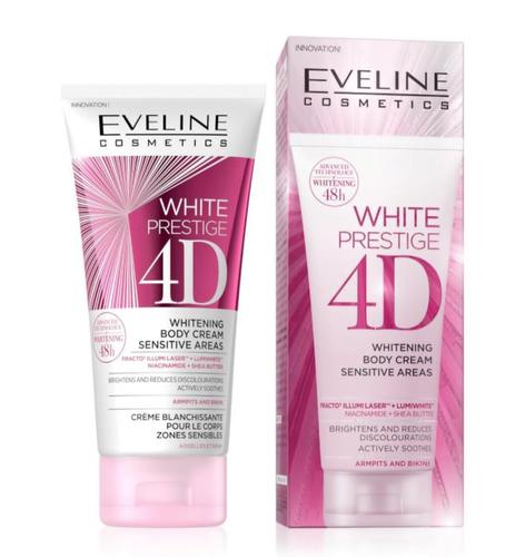 Eveline Cosmetics White Prestige 4D Whitening Body Cream Sensitive Areas 100 ml