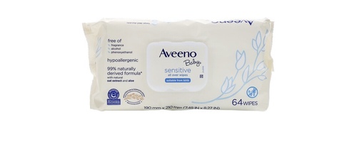 Aveeno Baby Sensitive Aloe Baby Wipes, Unscented,