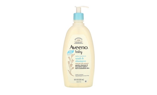 Aveeno Baby Daily Moisture Body Wash & Shampoo - Aveeno Baby Daily Moisture 2-in-1 Bath Wash and Shampoo to cleanse baby's delicate hair and skin Nourishing tear-free baby shampoo and body wash formula gently cleanses without drying Formulated with natural oat extract which is known to soothe and gently nourish delicate skin Rich lathering baby wash and shampoo formula rinses clean and leaves a light, fresh fragrance Use this baby wash & shampoo every day to keep baby's sensitive skin & hair feeling soft and smooth The combination baby wash and shampoo is sulfate-free, soap-free, hypoallergenic, and tear-free Also paraben- & phthalate-free, it's formulated to be gentle enough for babies' sensitive skin Hair shampoo and baby body wash from Aveeno, a pediatrician recommended brand