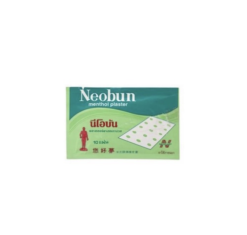 Neobun menthol plaster - Effective and temporary relief of muscle and joint pain, back pain, arthritis, bruises and sprains.
Uses all-natural capsaicin, the main compound in chili peppers, and has been clinically proven to reduce pain.
This adhesive also helps relieve muscle pain, dental pain, headache, motion sickness, etc.
 how to use:

Peel off the protective layer and apply the plaster to the affected area. It is recommended to change the patch every 12 to 24 hours.