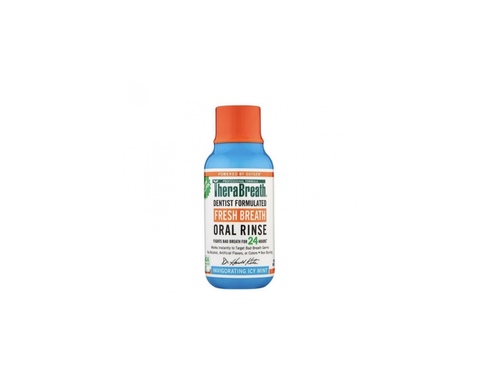 ‏TheraBreath Fresh Breath Dentist Formulated Oral Rinse, Icy Mint-88.7ml,