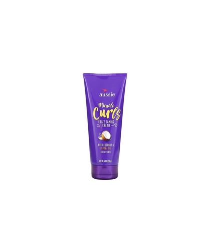 Aussie Miracle Curls Frizz Taming Cream 6.8 Ounce Coconut & Jojoba Oil