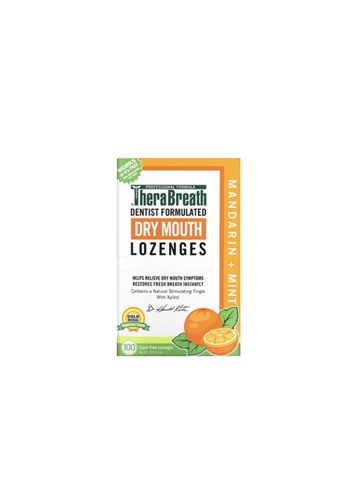 TheraBreath Dry Mouth Lozenges with Zinc, 100 Lozenges, Mandarin Mint, 100 Count