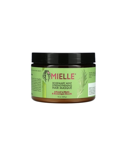 ‏Mielle Organics Rosemary Mint Strengthening Hair Masque, Essential Oil & Biotin Deep Treatment, Mir