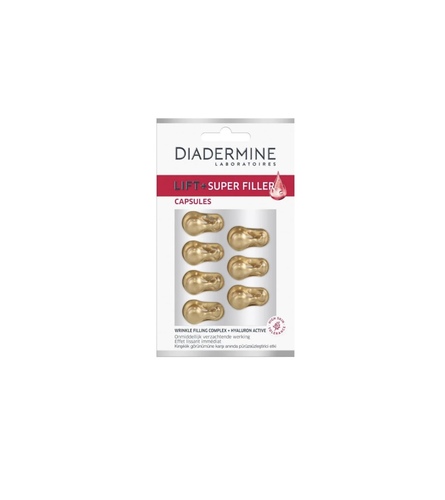 Diadermine Lift+ Super Filler Capsule Serum 7 Pack - Diadermine Lift+ Super Filler Capsule Serum Product FeaturesIt has naturally sourced ingredients. Provides a wrinkle-filling effect that instantly smoothes the face and neck area. It instantly reduces the appearance of wrinkles. Provides a long-lasting firming effect. It is suitable for use between 30-40-50 years old. Dermatologically tested.