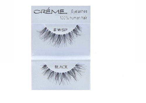 Creme 100% Human Hair Black Natural False Eyelashes Dozen Pack #WSP