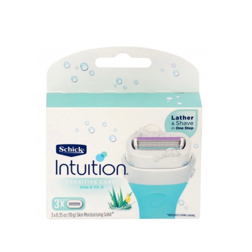 Schick Intuition Sensitive Skin Womens Razor Refills with Vitamin E & Aloe, Pack of 6