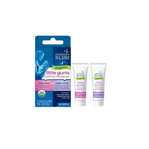 Mommy's Bliss - Organic Little Gums Soothing Massage Gel - Day & Night Combo  (2 Tubes)