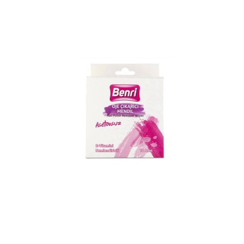 Benri Acetone-Free Nail Polish Remover Wipes 10 Pieces