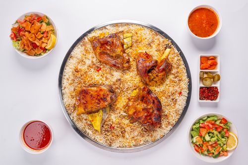 مجبوس لحم عربي 4 أشخاص - 4 وجبات مجبوس لحم عربي صحن حديد