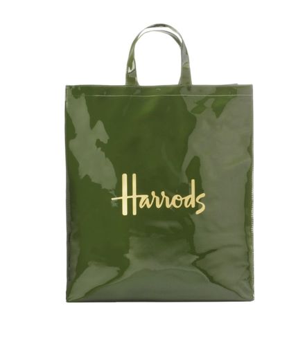 HARRODS GREEN MEDIUM BAG - H38cm x W29cm x D12cm Approx