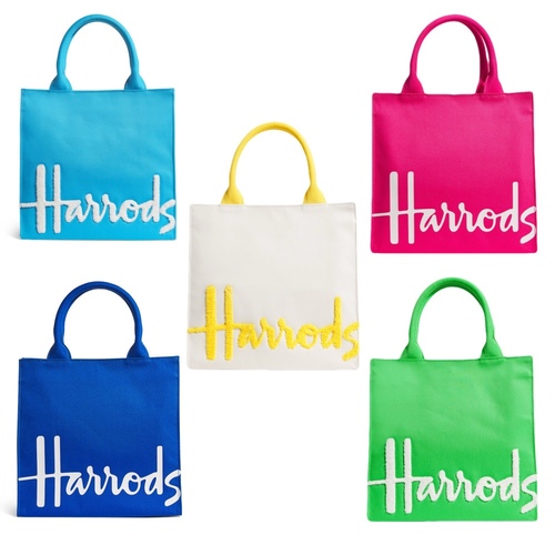 HARRODS SMALL LOGO COTTON TOTE BAG