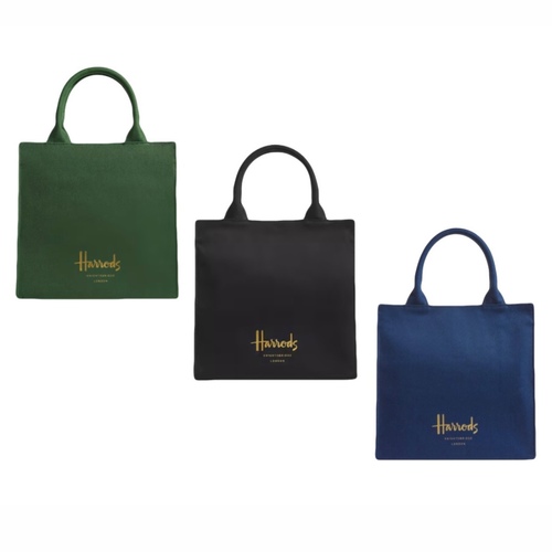 LONDANY - HARRODS SMALL COTTON LOGO TOTE BAG