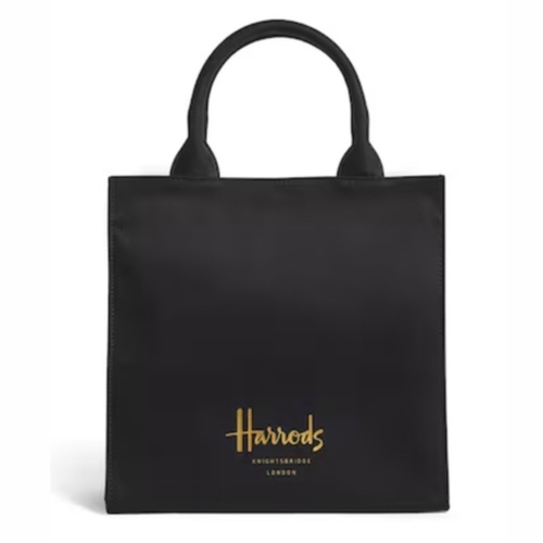 HARRODS SMALL COTTON LOGO TOTE BAG