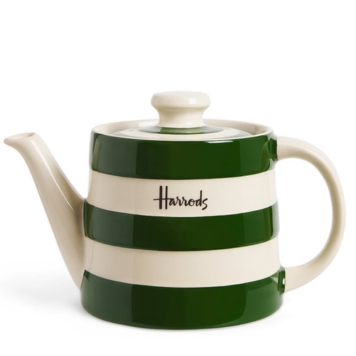 LONDANY - HARRODS Green Cornish Stripe Teapot