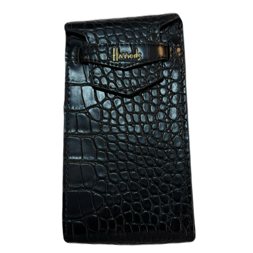 HARRODS NANO MINI BLACK CROC BAG