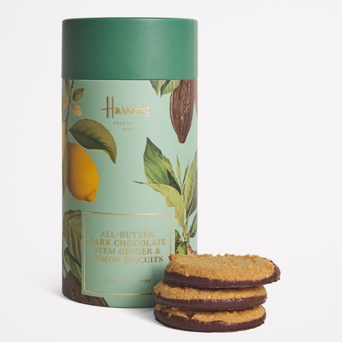 HARRODS All Butter Dark Chocolate Stem Ginger and Lemon Biscuits (200g)