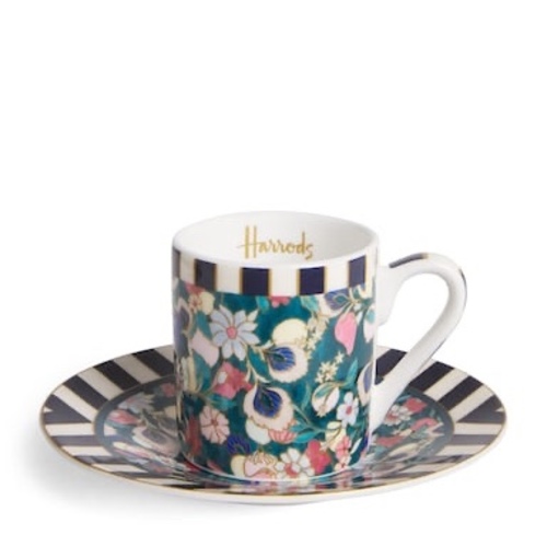 HARRODS Bone China Enchanted Emporium Botanical Espresso Cup and Saucer