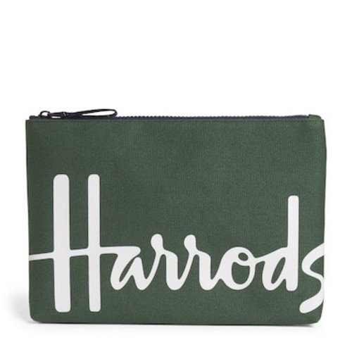 HARRODS Medium Cotton Logo Pouch