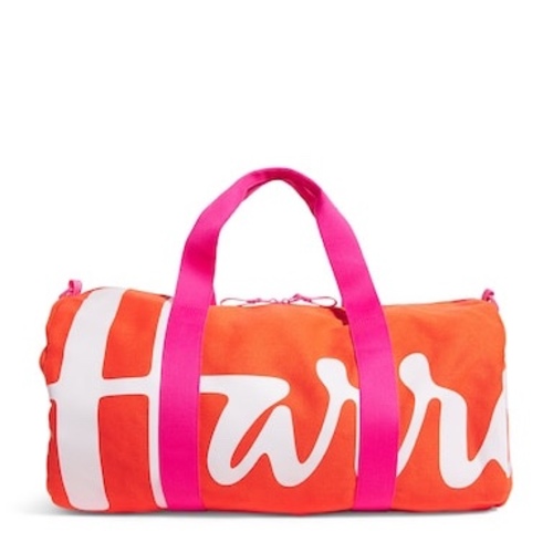 HARRODS Cotton Logo Barrel Bag orange
