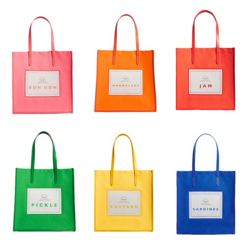 Assorted Colors of Harrods tote bags
