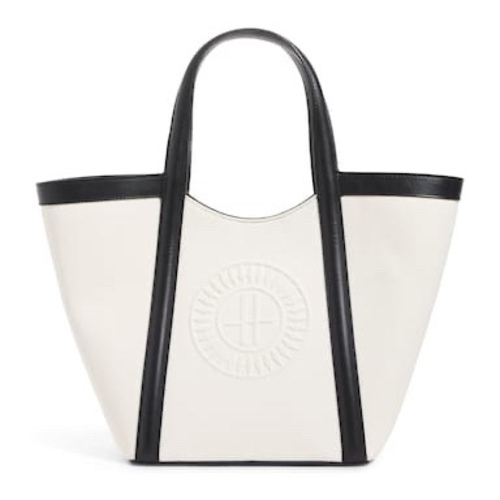 HARRODS medium Canvas-Leather Embossed Tote Bag