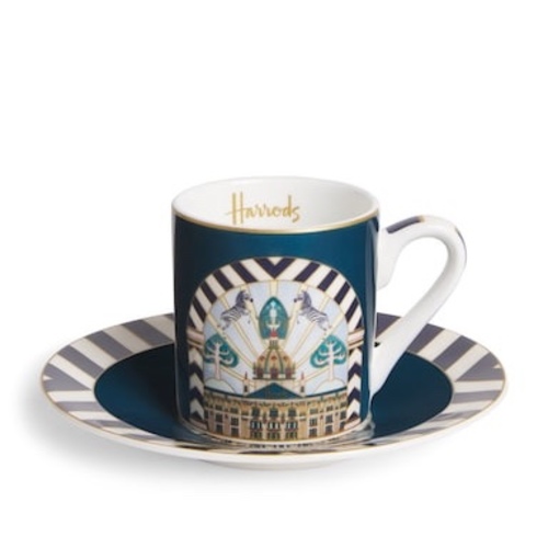 Bone China Enchanted Emporium Building Espresso Cup and Saucer