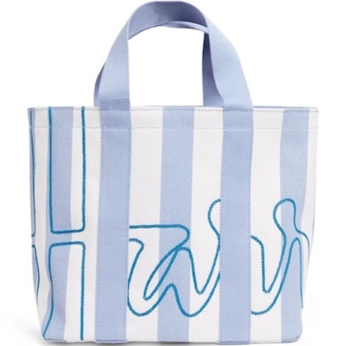 HARRODS Mini Cotton Stripe Logo Tote Bag